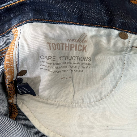 J.Crew Womens Toothpick Ankle Skinny Jeans Blue Pockets Dark Wash Mid Rise 29 - Picture 6 of 9